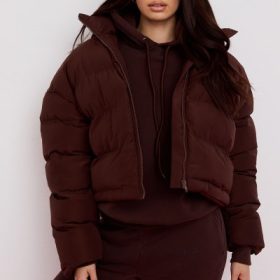 Hero Chocolate Oversized C Shape Puffer Jacket - Image 5
