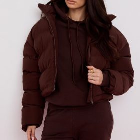 Hero Chocolate Oversized C Shape Puffer Jacket - Image 8