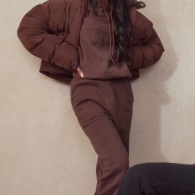 Hero Chocolate Oversized C Shape Puffer Jacket - Image 14