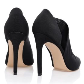Honor Black Sueded Cut Out Heels - Image 3
