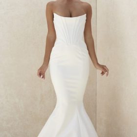 Ines Ivory Strapless Corset Bridal Gown - Limited Edition - Image 11