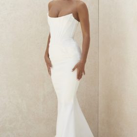 Ines Ivory Strapless Corset Bridal Gown - Limited Edition - Image 12