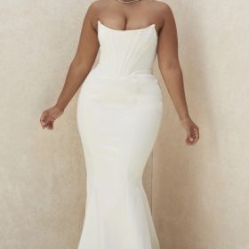 Ines Ivory Strapless Corset Bridal Gown - Limited Edition - Image 14