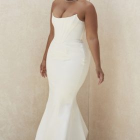 Ines Ivory Strapless Corset Bridal Gown - Limited Edition - Image 15