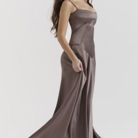 Anabella Smoke Lace Up Maxi Dress - Image 10