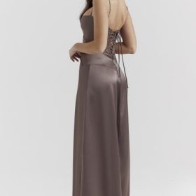 Anabella Smoke Lace Up Maxi Dress - Image 13