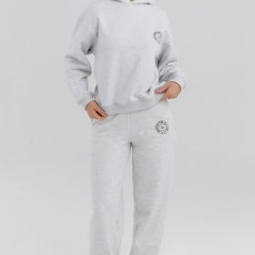 Coast Light Grey Marl Fleece Back Jogging Trousers - Image 5