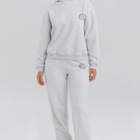 Coast Light Grey Marl Fleece Back Jogging Trousers - Image 7