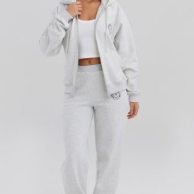 Coast Light Grey Marl Fleece Back Jogging Trousers - Image 9