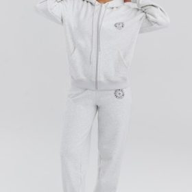 Coast Light Grey Marl Fleece Back Jogging Trousers - Image 10