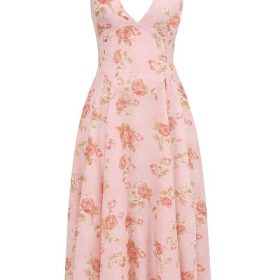 Solada English Vintage Rose Print Georgette Halter Sundress - Image 2