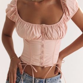 Kitty Baby Pink Gathered Top