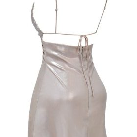 Lucilla Beige Shimmer Mini Dress - Image 3