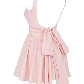 Florianne Soft Peach Bow Mini Dress - Image 3