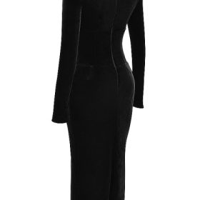 Arabella Black Velvet Corset Dress - Image 3