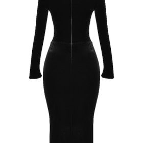 Arabella Black Velvet Corset Dress - Image 4