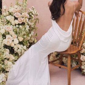 Aurelie Ivory Draped Back Bridal Gown - Limited Edition - Image 5