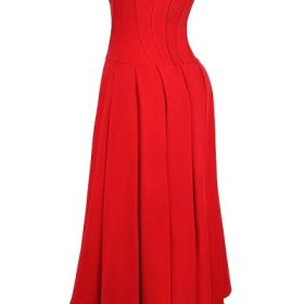 Lady Scarlet Strapless Midi Dress - Image 3