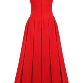 Lady Scarlet Strapless Midi Dress - Image 4