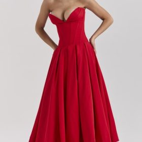Lady Scarlet Strapless Midi Dress - Image 6