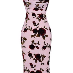 Azura Pink Devore Midi Dress - Image 2