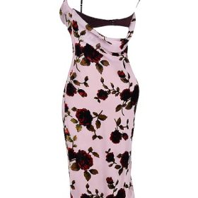 Azura Pink Devore Midi Dress - Image 3