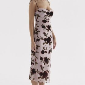 Azura Pink Devore Midi Dress - Image 10