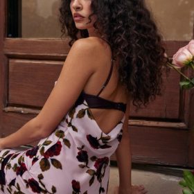 Azura Pink Devore Midi Dress - Image 17