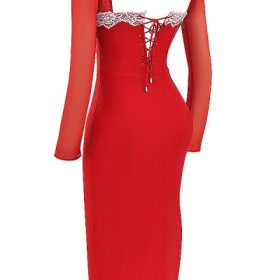 Seraphina Scarlet Corset Dress - Image 3