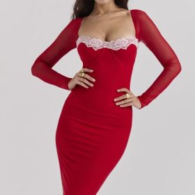 Seraphina Scarlet Corset Dress - Image 5