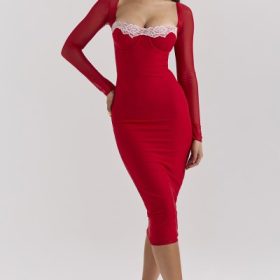 Seraphina Scarlet Corset Dress - Image 7