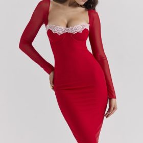 Seraphina Scarlet Corset Dress - Image 10