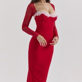 Seraphina Scarlet Corset Dress - Image 11