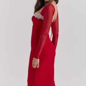 Seraphina Scarlet Corset Dress - Image 12