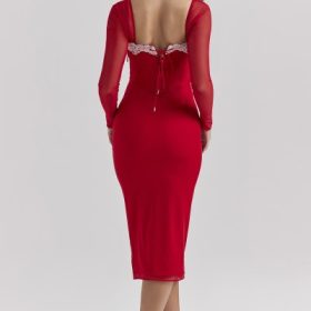 Seraphina Scarlet Corset Dress - Image 13