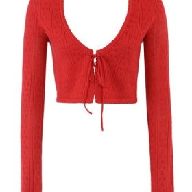 Perla Cherry Ribbed Knit Top - Image 2