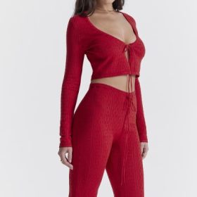 Perla Cherry Ribbed Knit Top - Image 11
