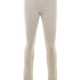 Raven Oatmeal Ribbed Knit Flared Trousers - Image 2