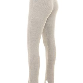 Raven Oatmeal Ribbed Knit Flared Trousers - Image 3