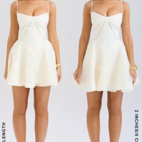 Serenita Vintage Cream Floral Mini Dress - Image 11