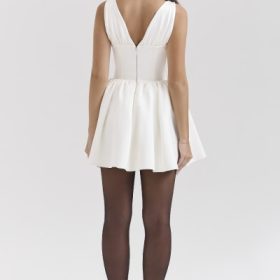 Emmeliette Ivory Satin Mini Dress