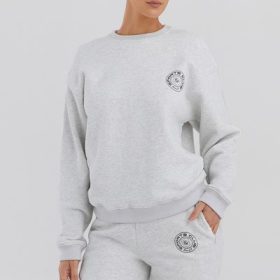 Haze Light Grey Marl Crew Neck Sweatshirt - Image 5