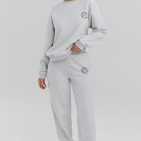 Haze Light Grey Marl Crew Neck Sweatshirt - Image 9