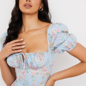 Tallulah Blue Vintage Floral Puff Sleeve Midi Dress - Image 12