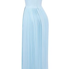 Marcella Ocean Blue Pleated Maxi Dress - Image 3