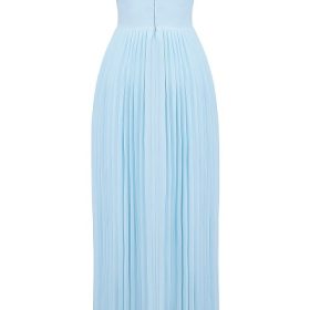 Marcella Ocean Blue Pleated Maxi Dress - Image 4