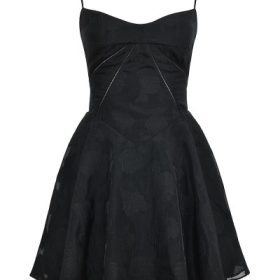Serenita Black Floral Lace Back Mini Dress - Image 2