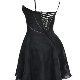 Serenita Black Floral Lace Back Mini Dress - Image 3