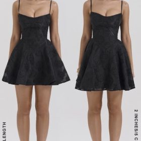 Serenita Black Floral Lace Back Mini Dress - Image 11