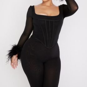 Stella Black Mesh Trimmed Corset
